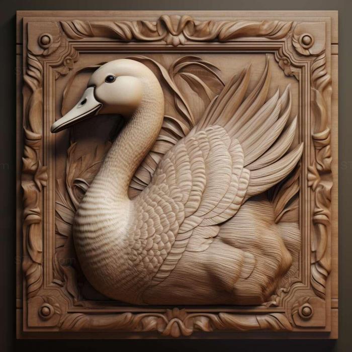 Nature and animals (goose 2, NATURE_3694) 3D models for cnc